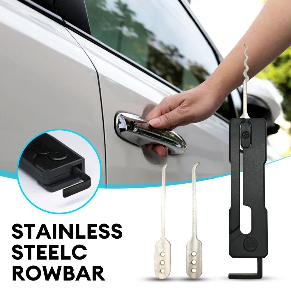 Stainless Steel Crowbar Multi-Tool Quick Flip Grav Pick Stainless Steel Durable Door Open Keys Hands-on Rake Lock Pick Set Vue