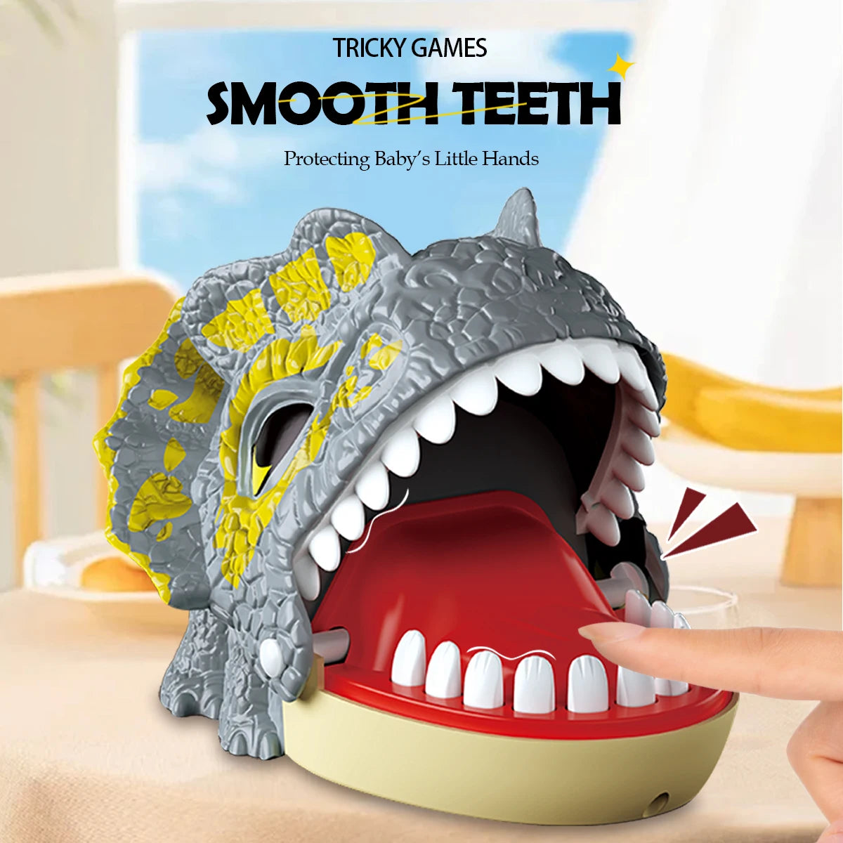 Dinosaur Teeth Toys, Biting Finger Dentist Games Tabletop Random Levels Simulation Model Triangular Dragon Double Crown Dragon Vue