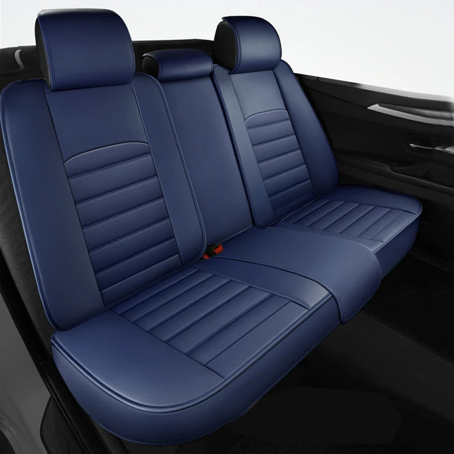 Full Set 5 Seats Car Seat Cover For Cars Front and Rear Seat Cushion Waterproof Leather Protector Universal Fit Most Vehicles Vue