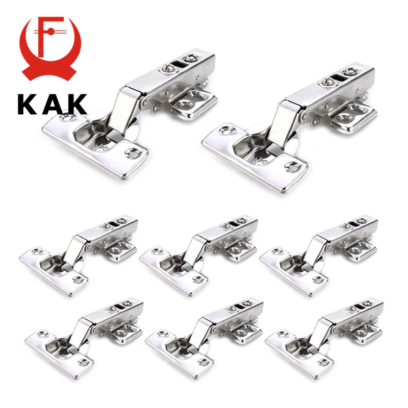 KAK 4 Pieces Stainless Steel Cabinet Hinges Soft Closing Hydraulic Door Hinge Damper Buffer Kitchen Cabinet Furniture Hardware Vue