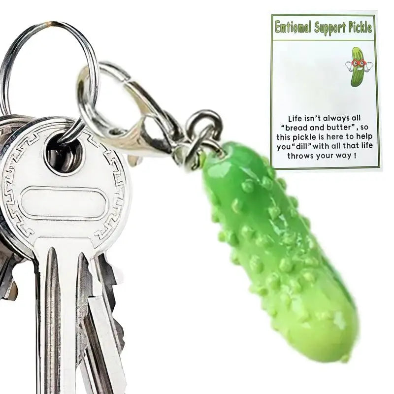 Pickle Bag Charm Backpack Ornament Cucumber Emotional Support Bag Charm for Men Women Positive Keychain Accessories Purse Charm Vue