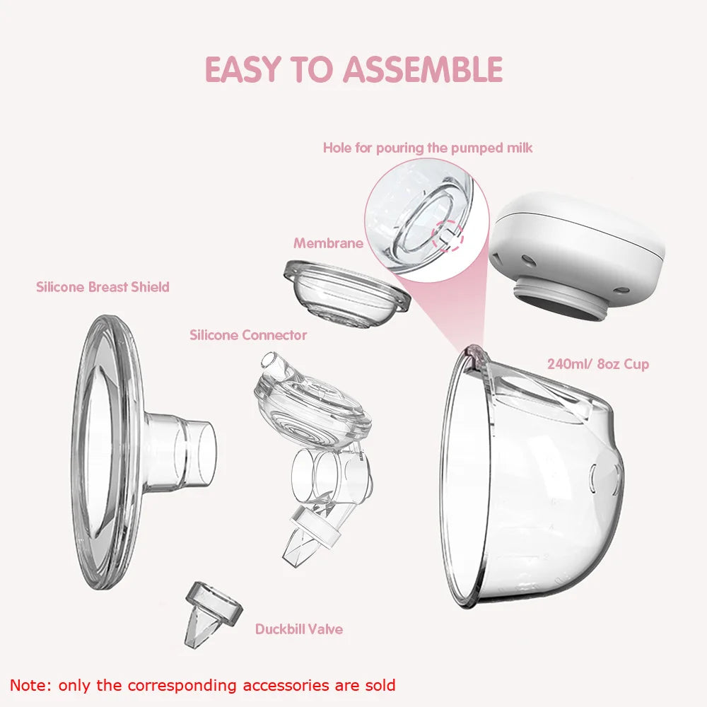 Electric Breast Pump Replacement Accessory Includes 2PCS Duckbill Soft Food-Grade Silicone for INS Wearable Breast Pump Vue