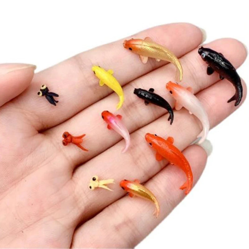 5pcs DIY Decorative Goldfish Figurines Dollhouse Miniature Model Fish Carp Simulation Animals For Kids Toys Home Decor Vue