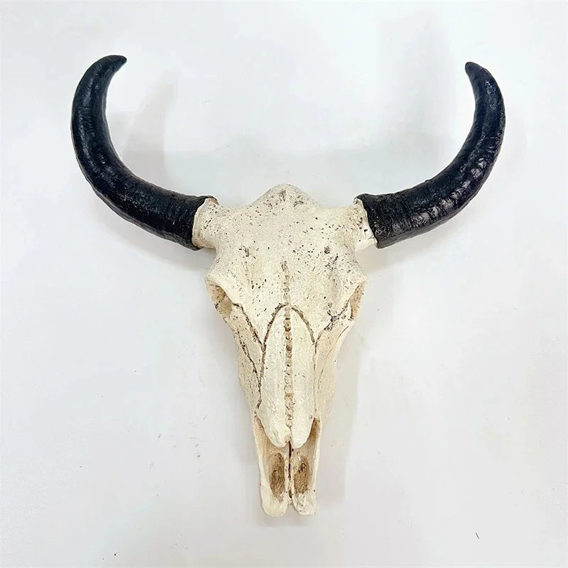 Antler Skull Wall Mount Rustic 3D Head Sculpture Nordic Decor For Living Room Cabin Office Halloween Gothic Gift For Him Vue