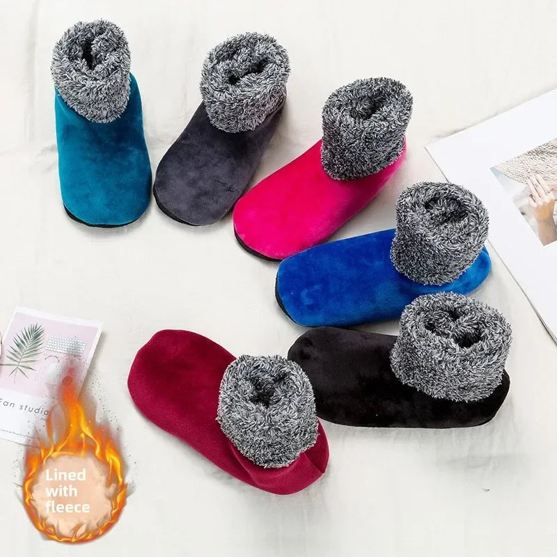 Women Warm Floor Socks Winter Thick Fleece Lined Non Slip High Tube Home Socks Indoor Carpet Style Slipper Socks Vue