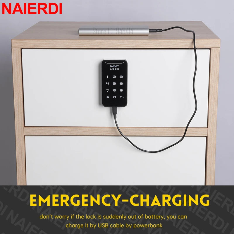 NAIERDI Electronic Cabinet Locks Digital Drawer Lock Combination Security Password Door Lock for Locker Keyless Safety Lock Vue