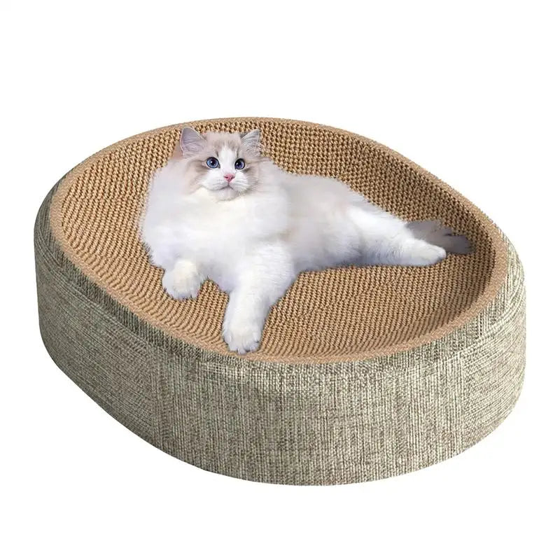 2in1 Cat Scratching Board Protect Furniture Grinding Claw Toys Oval Sisal weaving Wear-resistant Cat Nest Cat Accessories Vue