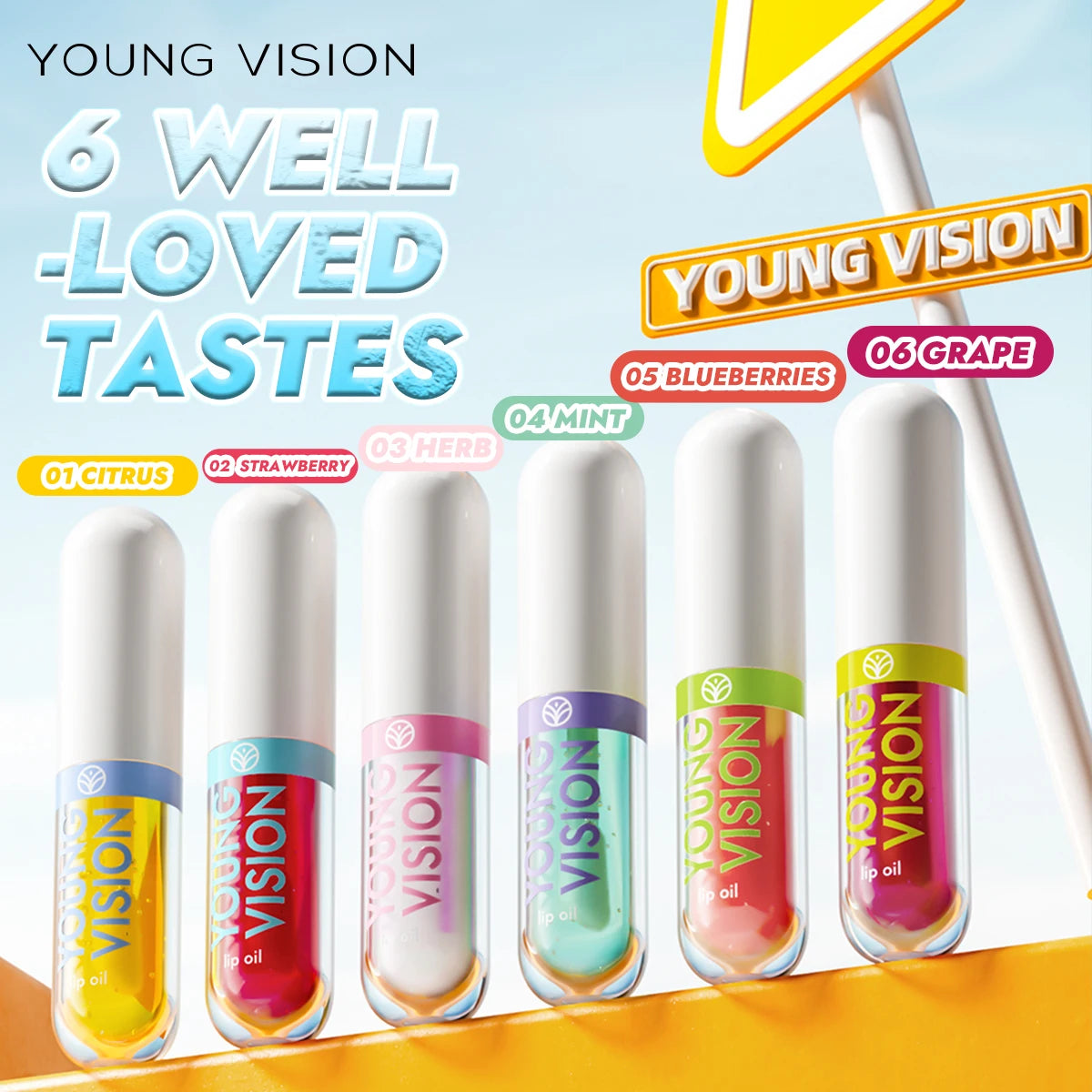 6 packs Fruit Color Changing Lip Glaze moisturizes, brightening, protects lips and fade lip lines lip gloss Vue
