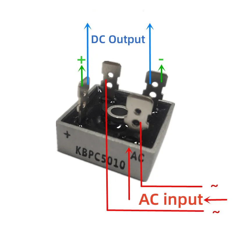 1 piece KBPC3510 New single-phase rectifier bridge KBPC square bridge rectifier bridge stack 35A 1000V for charger full current Vue