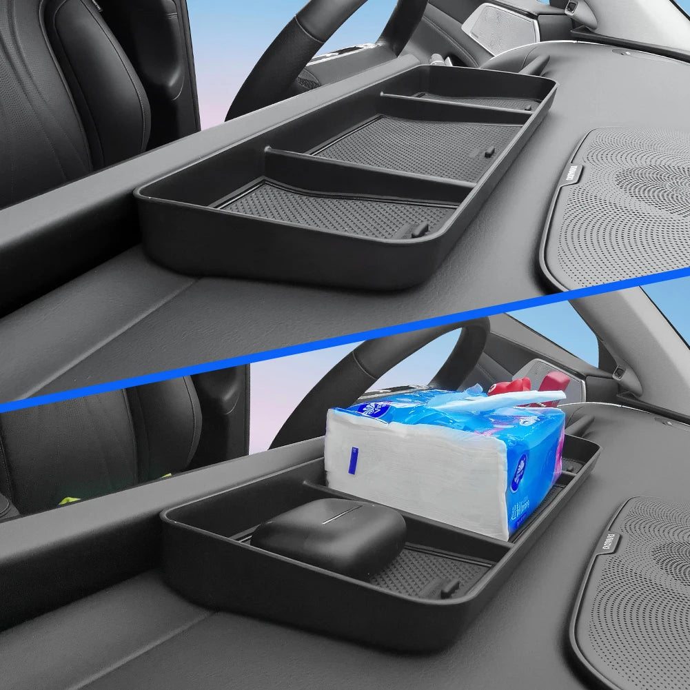 Smabee for Xpeng G9 2022-2025 2026 Car Dashboard Tray Center Hidden Storage Box Behind Screen Accessories Organizer Tidying Vue