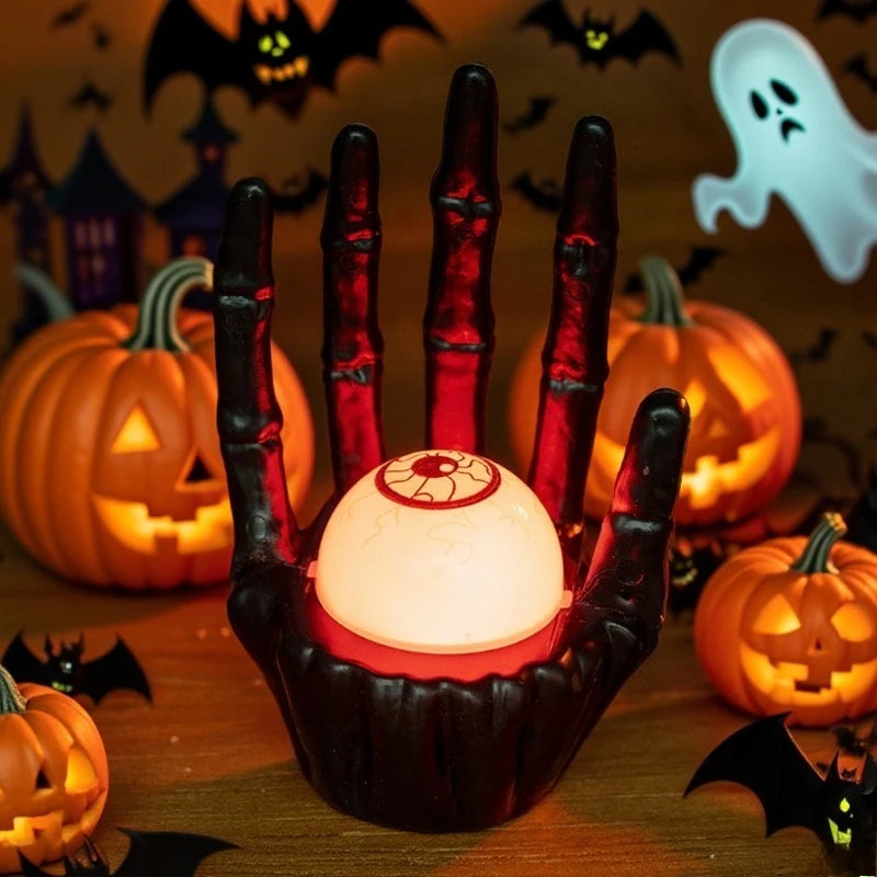 1-10PCS Glowing Ghost Hand Pumpkin Light Halloween Decor Prop Spooky Table Centerpiece for Ghost Night Party Scene Arrangement Vue
