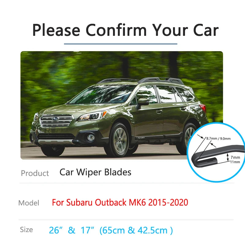 Subaru Outback MK6 2015–2020 Winter Beam Wiper Blades Windshield Wiper Blades Vue