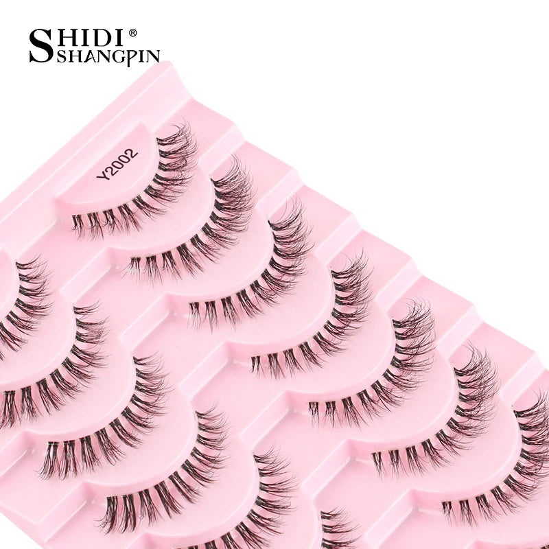 10 Pairs False Eyelashes Natural Look Soft Eyelash Extension 3D Mink Half Lashes Makeup Faux Cils Cat Eye Eyelashes Maquiagem Vue