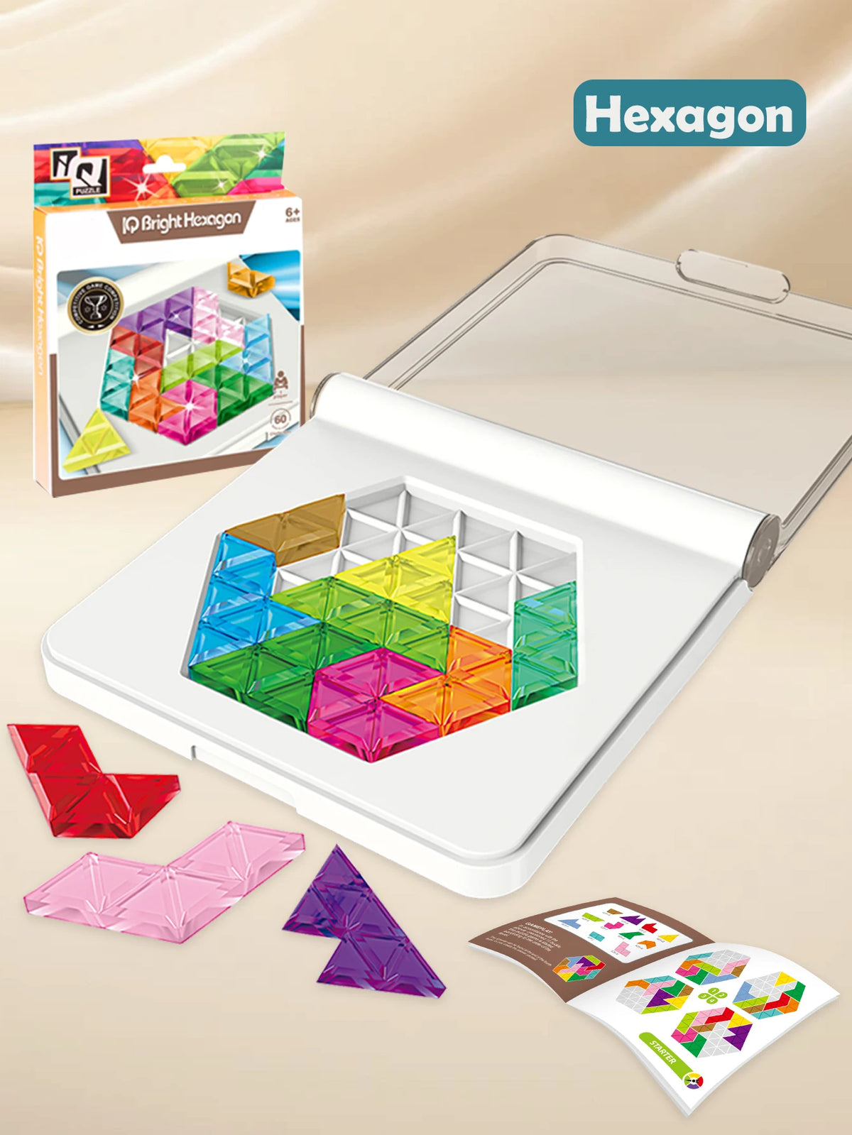 Puzzle Toys. Logical Thinking Training Fun Tabletop Games Multiple Shapes Colors, Advanced Level Gifts for Boys and Girls Vue YELLOW
