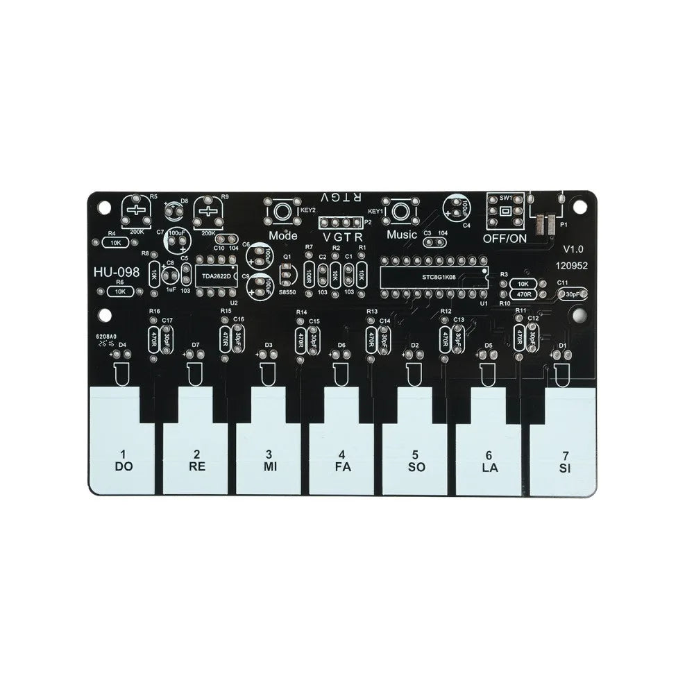 DIY Soldering Electronic Piano Kit Graphical Programmable MCU Circuit Board 5V USB Touch Sensitive Keyboard LED Light Audio Sync Vue
