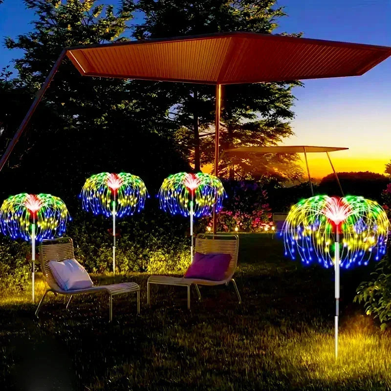LED Solar Firework Lights Garden Decoration Fairy Lights Waterproof Outdoor Dandelion Lawn Lamp for Garden Landscape Lawn Decor Vue