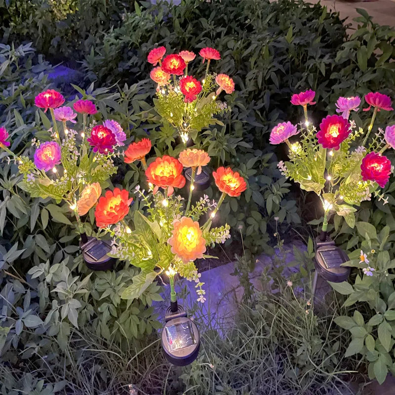 Yard Lawn Light LED Solar Snow Lotus Flowers Lights Waterproof Outdoor Garden Lawn Lamps Home Decoration Night Light 041 Vue