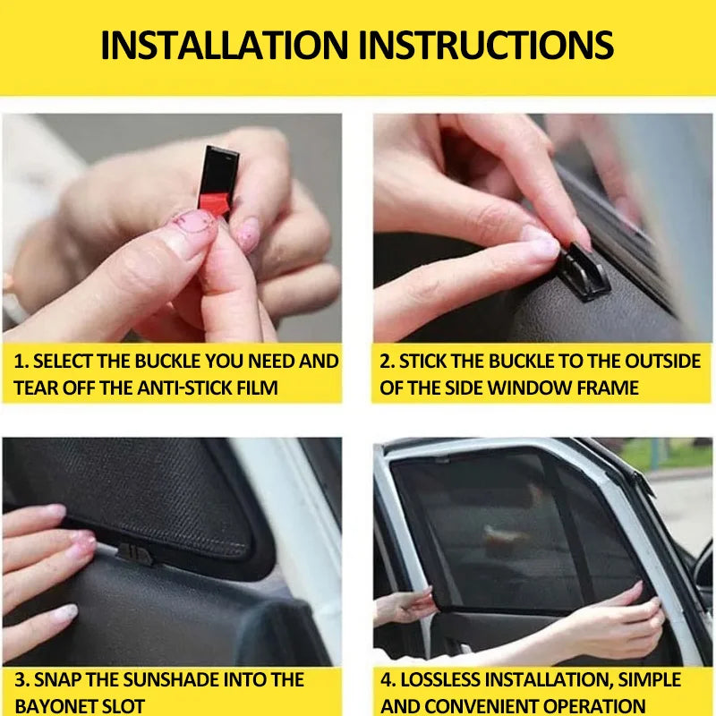 Fastener Set Front Car Visor Side Sunshade Window Special Buckle Plastic Card Slot Clip Adhesive Curtain Atuo Parts Accessories Vue