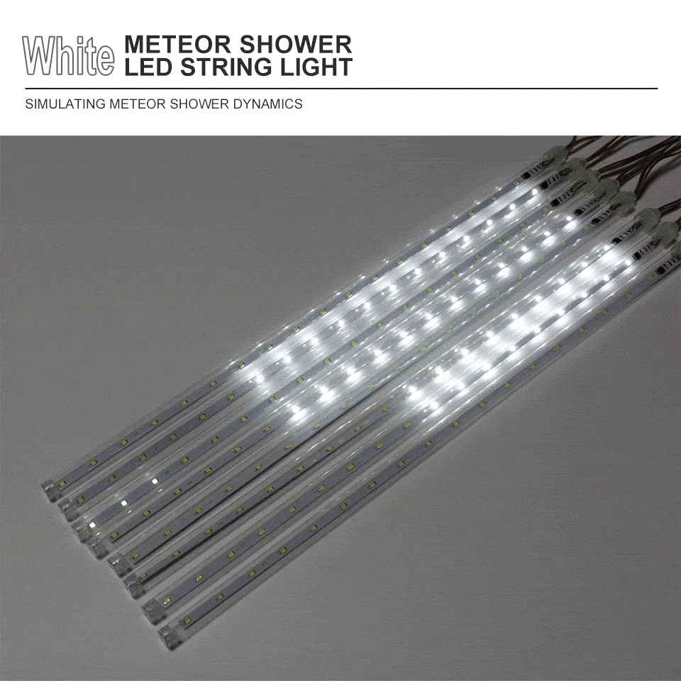 30cm /50cm Waterproof Meteor Shower Rain 8 Tube LED String Lights For Outdoor Holiday Christmas Decoration Tree EU/US/AU/UK Plug Vue