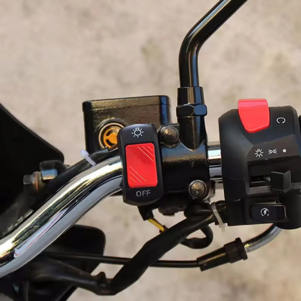 Universal Motorcycle On/Off Switch Waterproof Motorcycle Scooter Second-line Headlight Mount Handlebar Switch Moto Accessorie Vue
