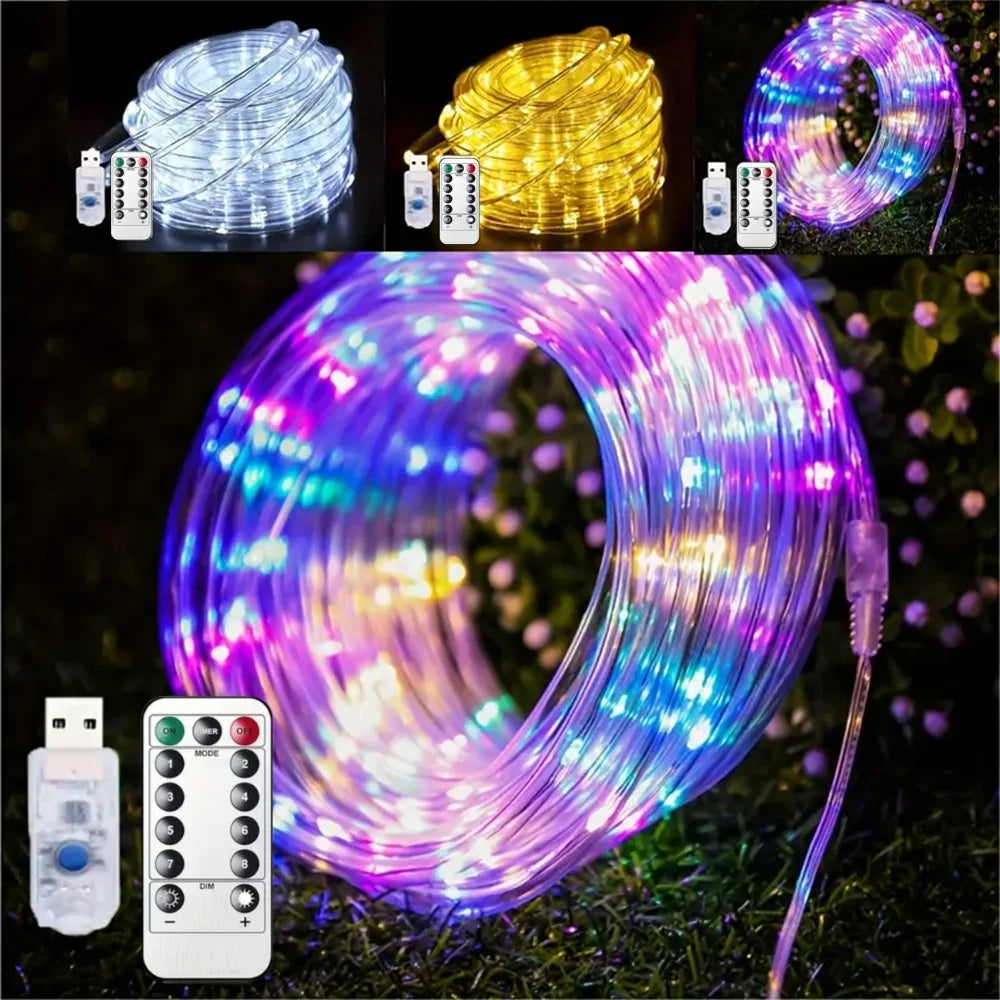 1PC LED 8-mode USB tube light,commercial street light with remote control,used for tree,party,decorative atmosphere lights ﻿ Vue