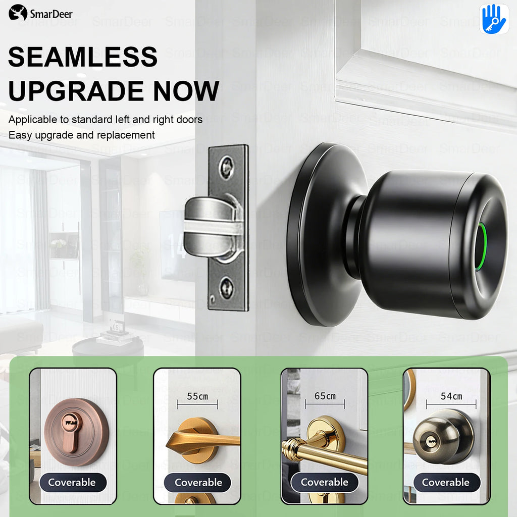 Tuya Smart Door Lock, Fingerprint Door Lock Keyless Entry, Smart Lock with Fingerprint & Tuya App Control for Home Vue