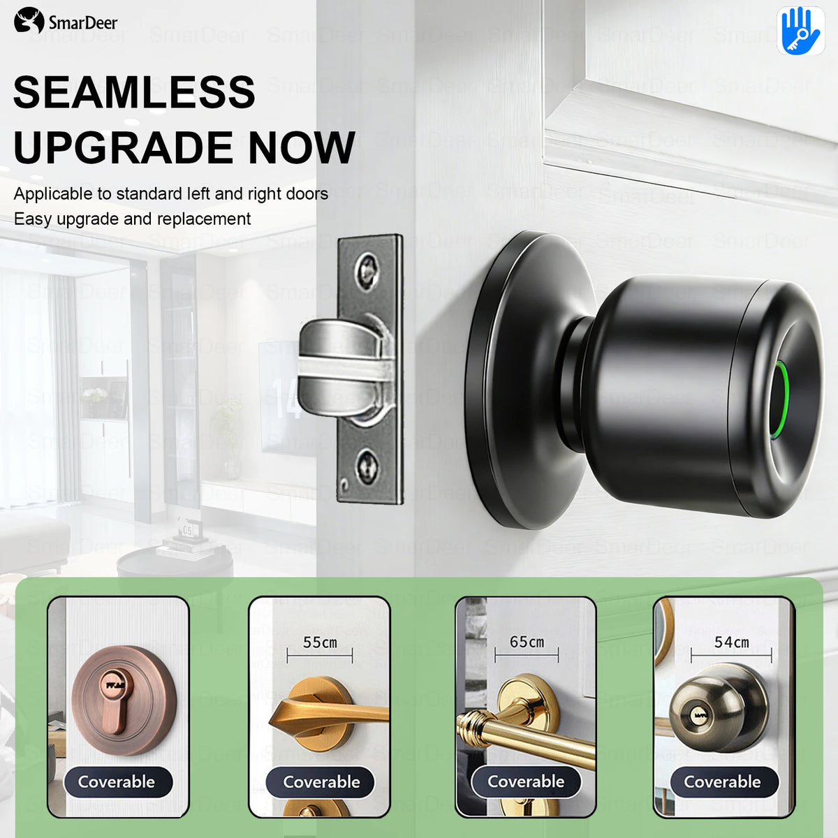 Tuya Smart Door Lock, Fingerprint Door Lock Keyless Entry, Smart Lock with Fingerprint & Tuya App Control for Home Vue