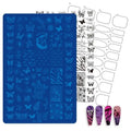 Reusable Precise Etched Nail Art Stencil Bow Flower Lace Plaid Transfer Template DIY Manicure Decor Tool Vue A8