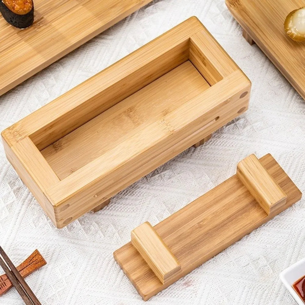Easy To Clean Wooden Sushi Press Mold Rectangular Portable Thousand Layer Sushi Mold Flat Press Sushi Press Maker Sushi Making Vue