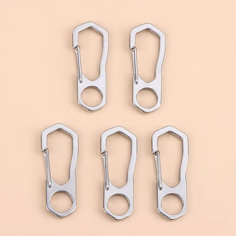 Stainless Steel Keychain Carabiner 2 5Pcs Rustproof Buckle Spring Clips for Outdoor Camping and Keys Holder Vue round hole 5pcs