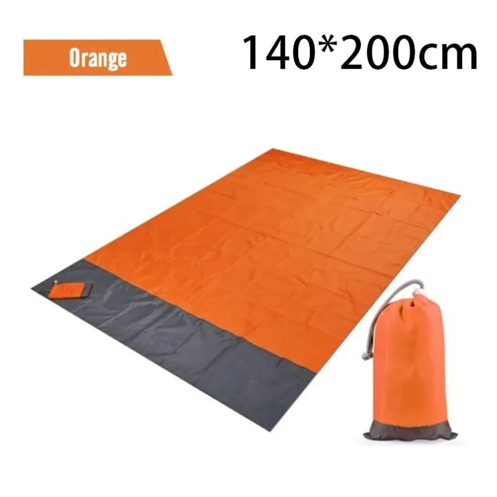 Portable Polyester Camping Mat Folding Lightweight Picnic Waterproof Vue Orange 140x200cm