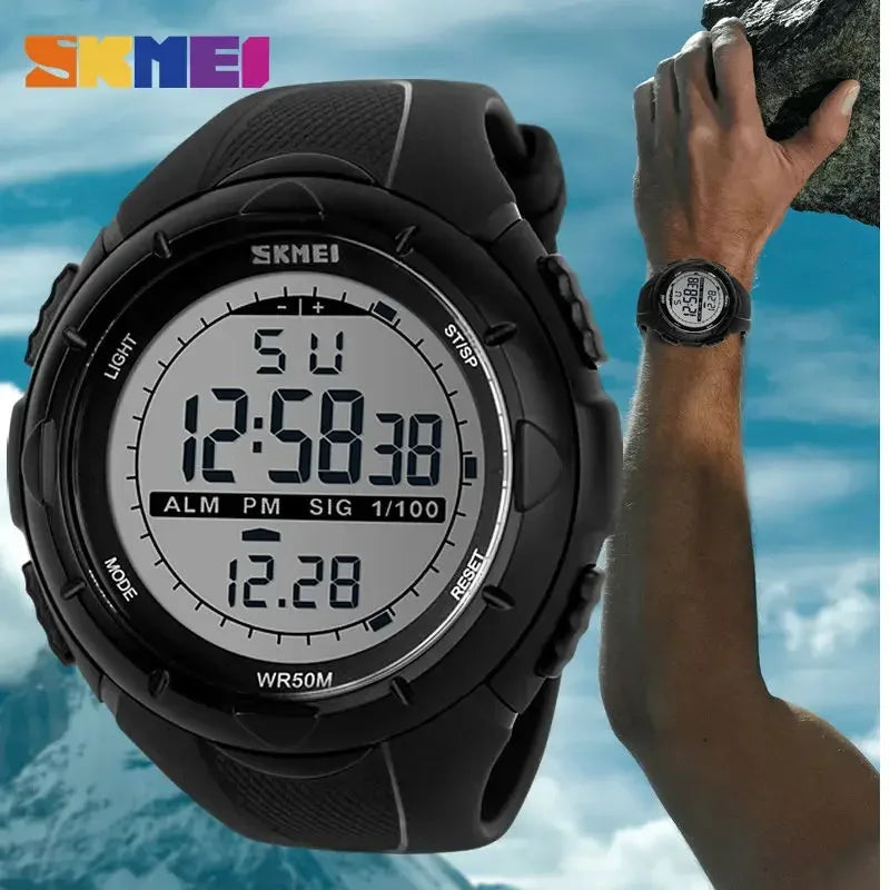 SKMEI 1025 Men's Sport Digital Watch – Waterproof LED Alarm Sport Digital Watch Vue