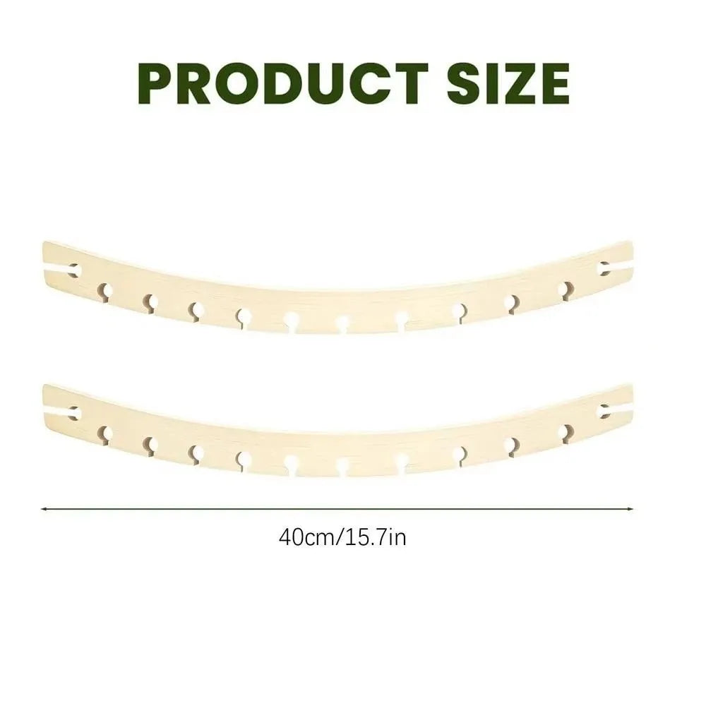 2Pcs Sturdy Hammock Spreader Bars 2 Pieces Durable Hammock Curved Support Stick Portable 10/12-Hole Wooden Spreader Bars Camping Vue