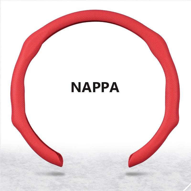 Universal O-shape Car Steering Wheel Cover NAPPA D-shape Dimensional Anti Slip, Timple And Fashionable Protector Car Accessories Vue red