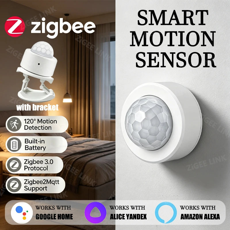 Zigbee 3.0 Mini PIR Motion Sensor Human Motion Infrared Detector Security Alarm Works With Alexa Google Home Require Gateway Vue