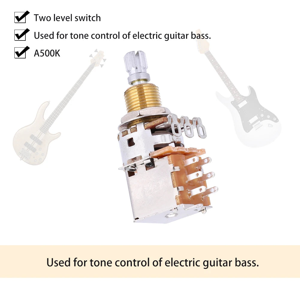 electric guitar potentiometer A500K Electric Guitar Linear Potentiometer Tone Pull Button Pot Pickup Vue