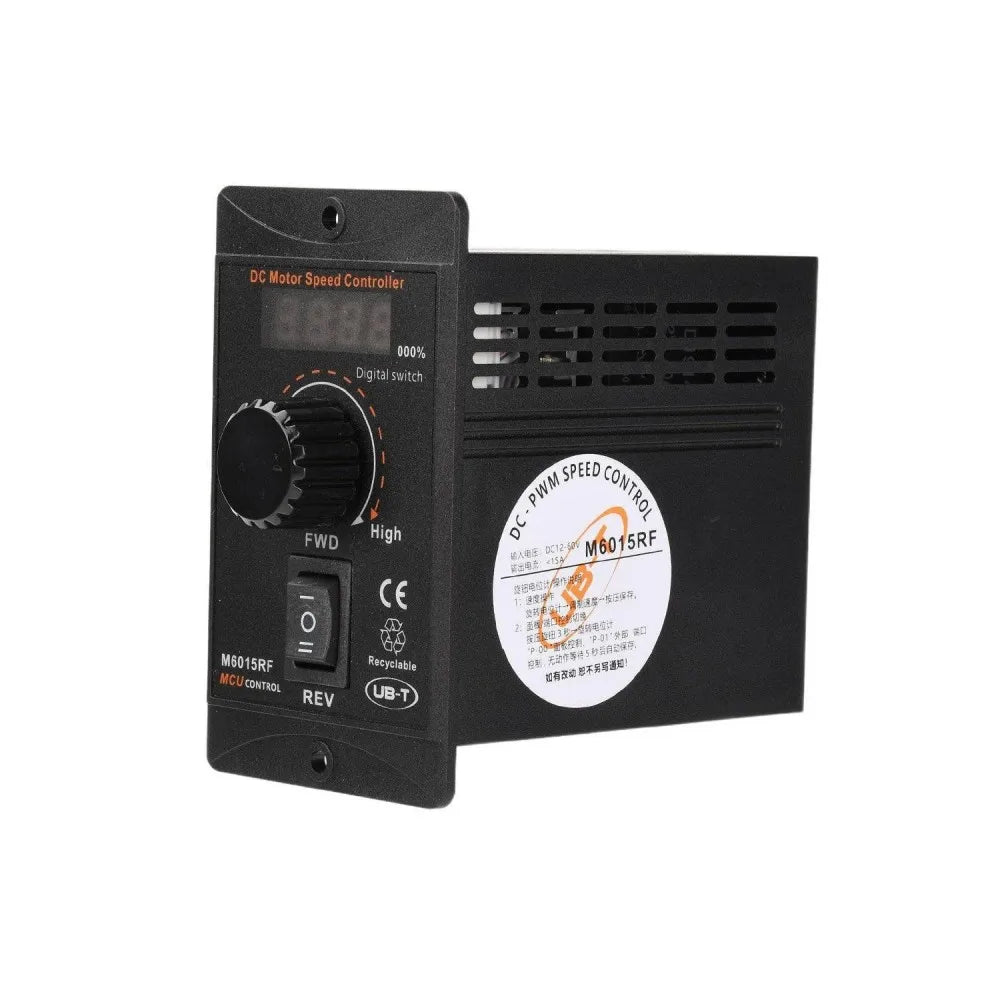 DC12-60V 15A Digital Display PWM Motor Speed Controller 20kHz High Power DC Motor Governor Forward Reverse Electronic Regulator Vue