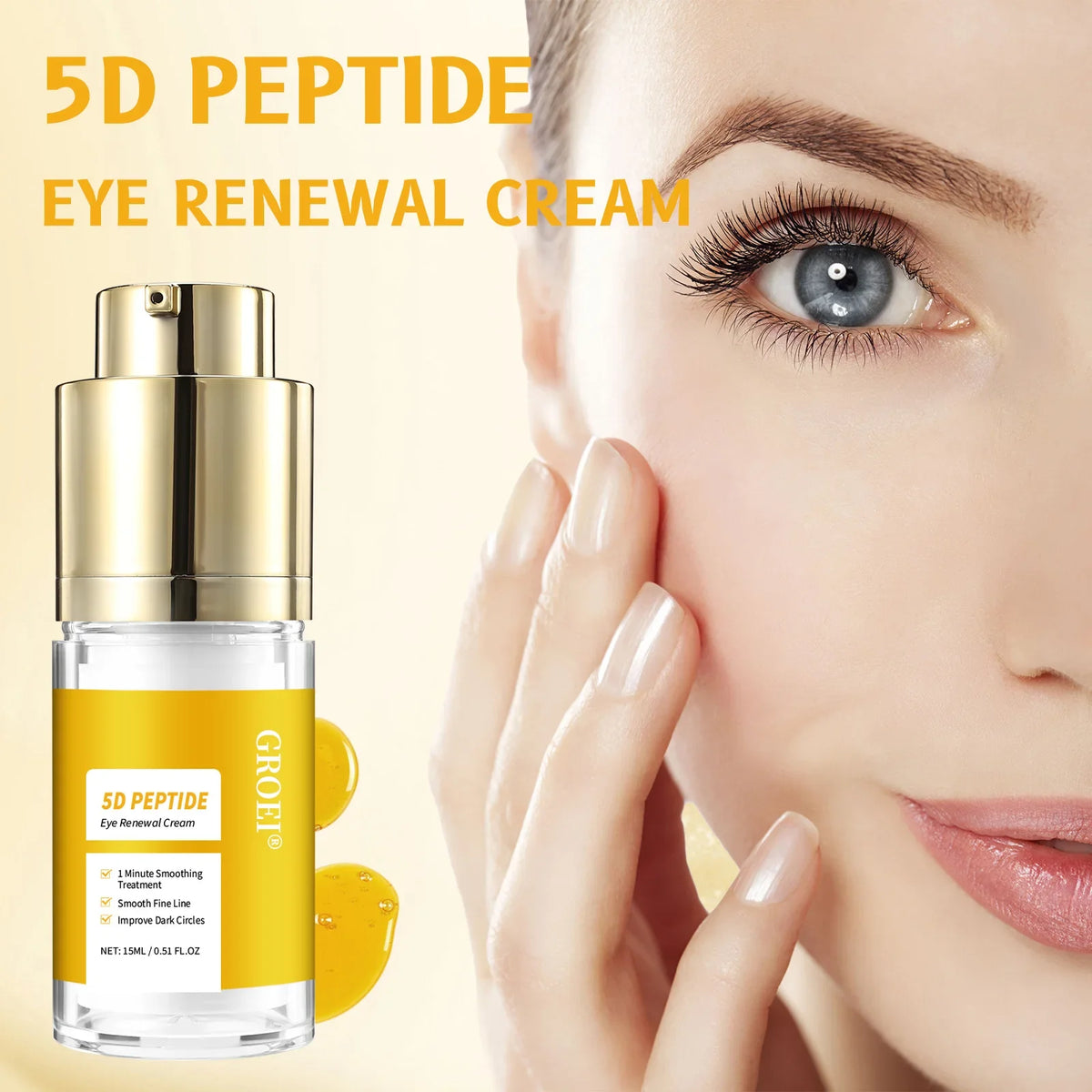 Eye Cream 15ml 5D Peptide Hyaluronic Acid Caffeine Treatment Puffiness Dark Circles Eye Cream Eye Care Skincare Products Vue