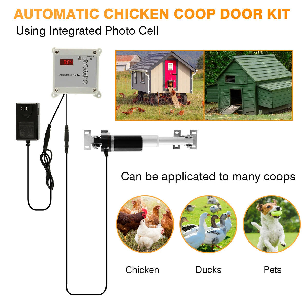Automatic Chicken Coop Door Opener – Timer, Light Sensor & Remote Coop Door Opener Vue