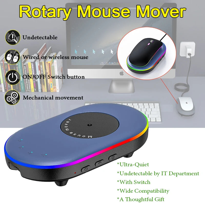 Rotary Mouse Shaker Anti-Sleep Automatic Movement To Prevent Computer Lock Screen Virtual Mouse Mover for Computer Awakening Vue