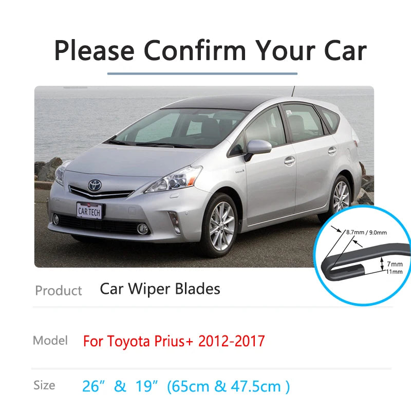 Wiper Blades for Toyota Prius V & Daihatsu Mebius 2012–2017 Windshield Wiper Blades Vue