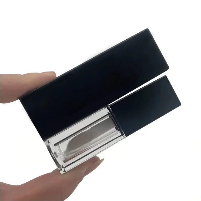 Square Lip Gloss Tube 5ml Empty Tubes Custom logo Liquid Blush Bottle With Paper Box Packaging Wholesale Bulk 30pcs Vue black