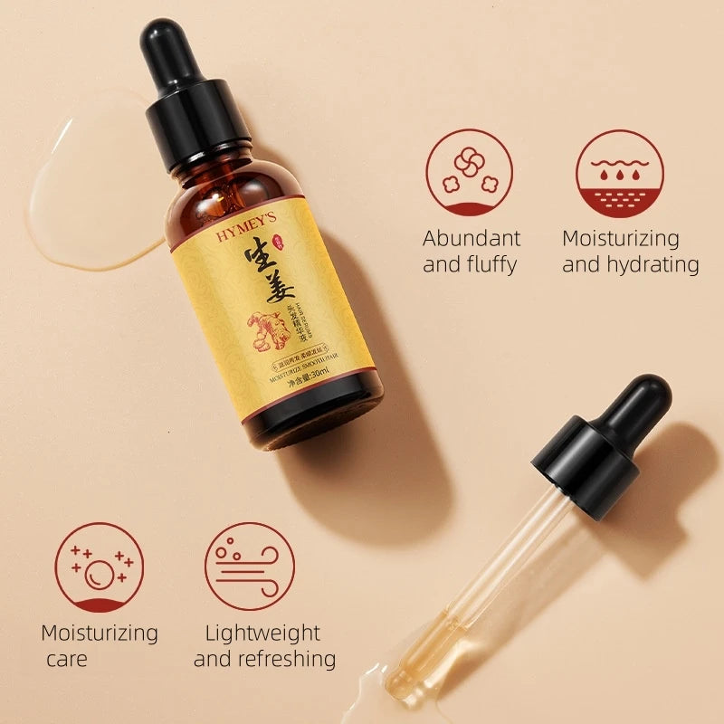 30ml Ginger Hair Care Solution, Refreshing and Non-Greasy, Easy to Absorb, Moisturizes Dry Hair, Making It Smooth, Silky, and Shiny. Vue