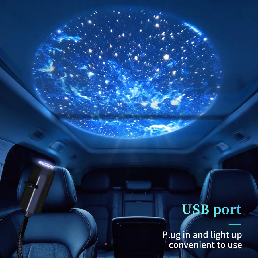 360°Adjustable Galaxy Projector USB Star Planet Slides Gooseneck Night Light Car Bedroom Ceiling Astronaut Decoration Home Decor Vue