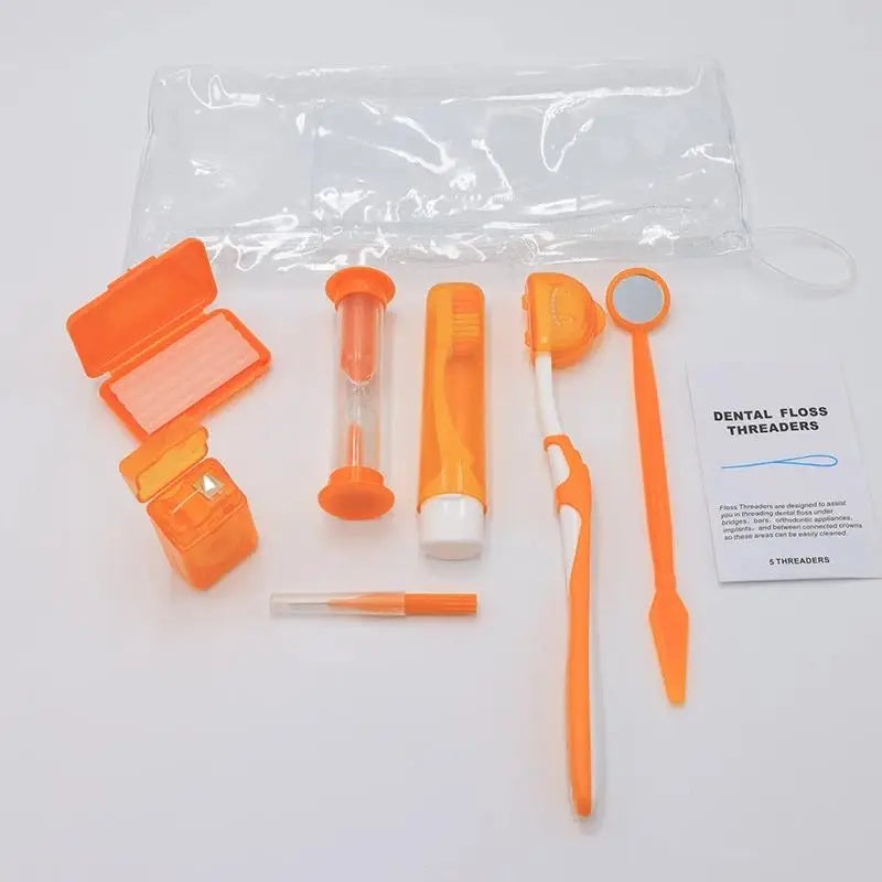 Oral Care Dental Brace Cleaning Protable Travel Patient Ortho Vue Orange