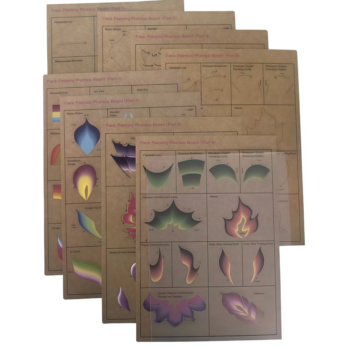 Face Painting Practice Board Copy Practice Suitable For Newcomers To Learn Washable and Reusable Body Painting Practice Template Vue