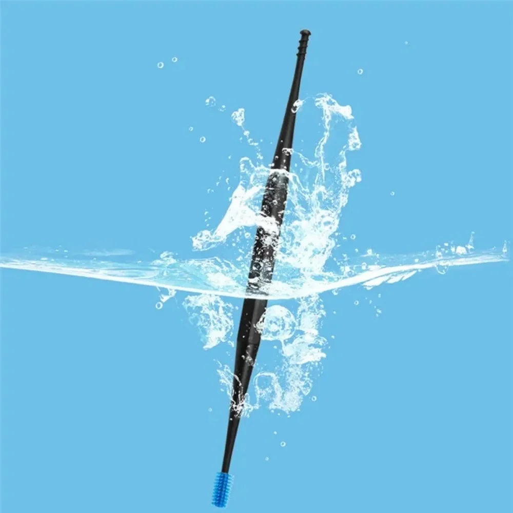 Double Soft Silicone Head Rotary Screw Earpick Reusable Ear Picking Tool Massage Cleaner Earwax Removal Ear Scoop Rod Home Use Vue