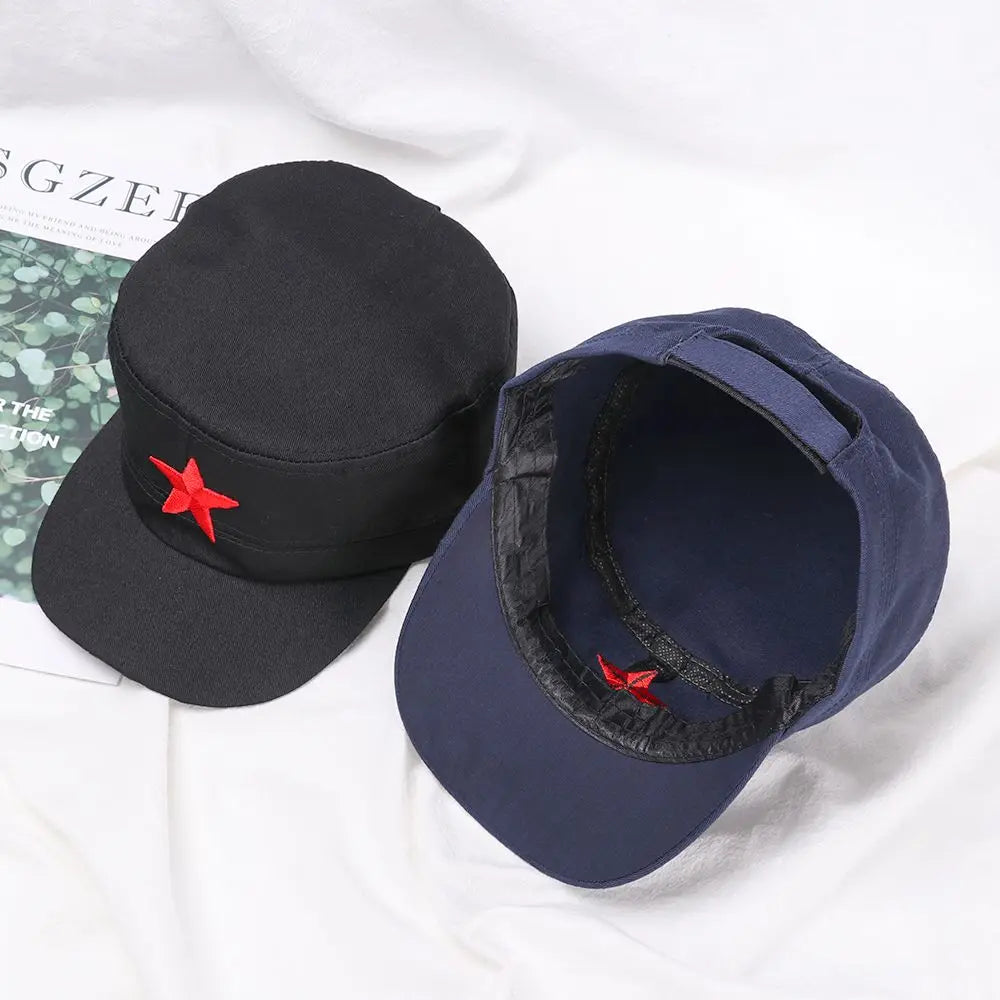 Fashion Cotton Adjustable Red Star Plain Cap Hat Sun Hats