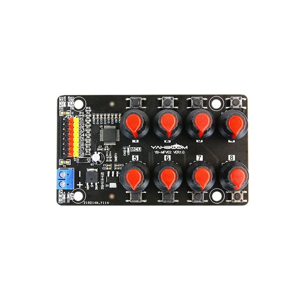5V-8.4V 8 Channel Servo Control Module Debugging Board Rotary Knob Tester Overcurrent Protection for Steering Gear Robotic Arm Vue