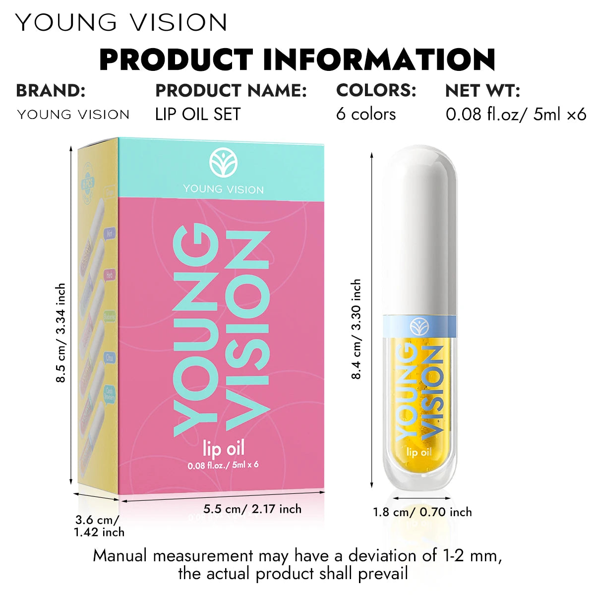 6 packs Fruit Color Changing Lip Glaze moisturizes, brightening, protects lips and fade lip lines lip gloss Vue